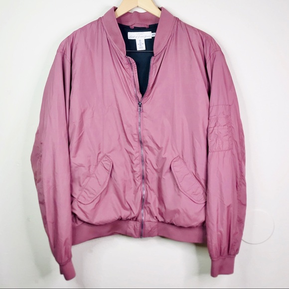 H&M Jackets & Blazers - LOGG H&M pink rose bomber jacket windbreaker